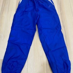 Vintage NIKE Wind Track Pants Blue Lined Ankle Zip 90s